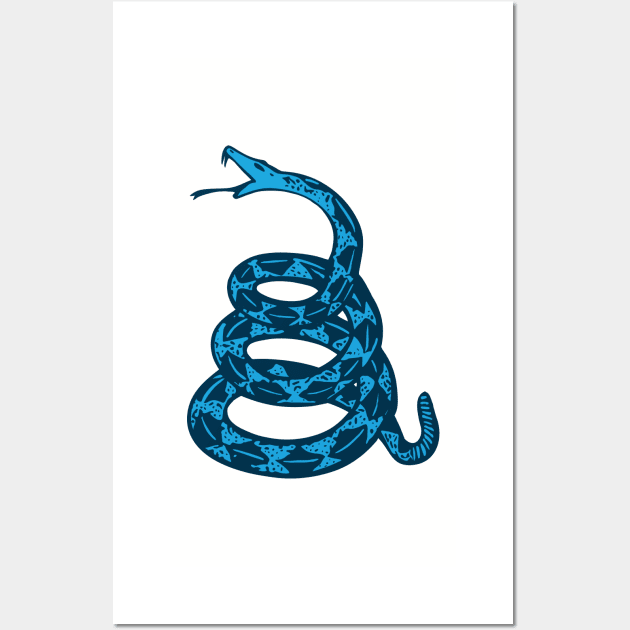 Grassless Blue Gadsden Snake Wall Art by pelagio